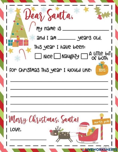 Free Santa Letter Template, Free Printable Santa Letters, Christmas Wish List Template, Free Letters From Santa, Christmas Letter Template, Santa Wish List, Dear Santa Letter, Santa Template, Santa Letter Printable