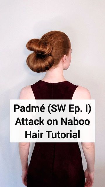 Ryan Terhune shared a post on Instagram: "Padmé's hair during the Battle of Naboo!! Boy this one took me a while to figure out 😆 A couple of tips: -I would recommend doing this with straightened or loosely curled hair to help with the structure of the loops. -Hairspray and/or styling products will help hold the shape for longer if you plan to wear this out and about! • • • #padme #padmeamidala #padmecosplay #starwars #thephantommenace #nerdyhair #starwarshair #hairtutorial #hair #buns #funhai How To Do Padme Hair, Starwars Hairstyles Short Hair, Padme Amidala Hairstyles Tutorial, Padme Hairstyles Tutorial, Padme Inspired Hair, Star Wars Inspired Hairstyles, Star Wars Hairstyles Padme, Padme Amidala Hair Tutorial, Star Wars Hairstyles For Short Hair