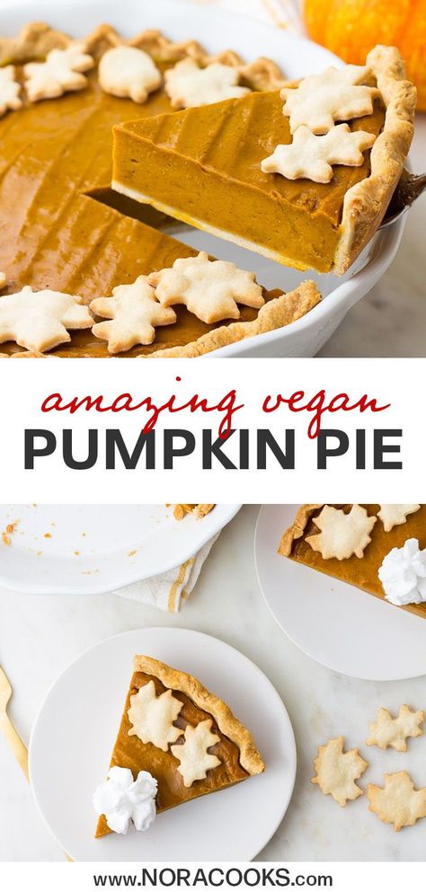 Vegan Crust, Dairy Free Thanksgiving, Vegan Pumpkin Pie Recipe, Dairy Free Pumpkin Pie, Thanksgiving Vegan, Nora Cooks, Paleo Snack, Christmas Dessert Table, Dairy Free Pumpkin