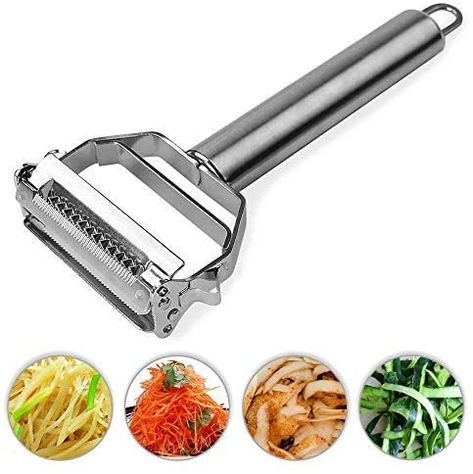 Julienne Peeler,AnGeer Stainless Steel Vegetable Peeler Double-Sided Blade Vegetable Cutter and Fruit Slicer Dual Blade Multifunction Kitchen Utensils: Amazon.ca: Home & Kitchen Julienne Vegetables, Stainless Steel Kitchen Tools, Carrot Vegetable, Julienne Peeler, Multifunctional Kitchen, Fruit Peeler, Potato Peeler, Vegetable Tools, Vegetable Peeler