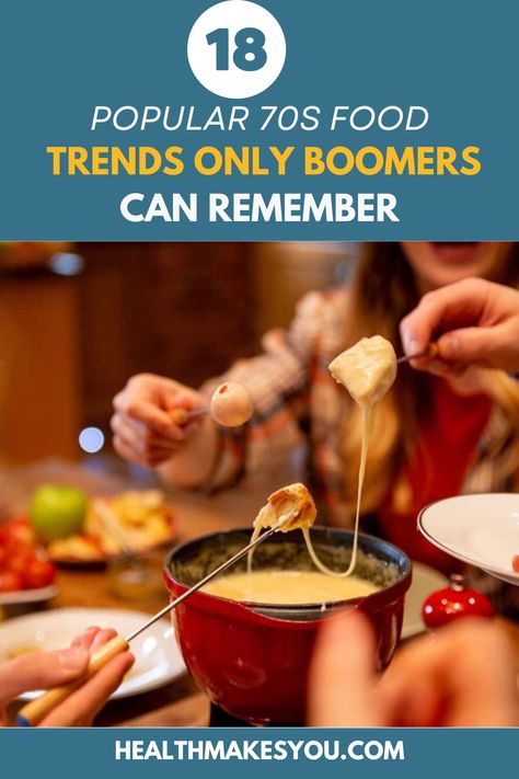 The 1970s was a distinctive era, not just for fashion and music but also for food. Some food trends that began during this time have. Click to see the list of 15 popular 70s food trends only boomers can remember. 70s Side Dishes, 70s Inspired Food, 70’s Food, 70s Food Party, 70s Party Food, 60s Food, 1970s Food, 70s Food, Drink Inspiration