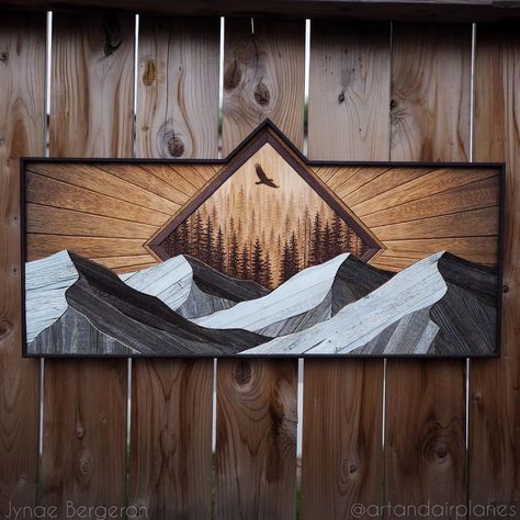 Mountain Wood Art, Wood Burning Techniques, Wood Wall Art Diy, Wood Art Projects, Reclaimed Wood Wall Art, Reclaimed Wood Art, Reclaimed Wood Wall, The Beauty Of Nature, The Natural World