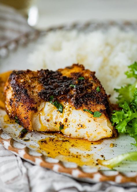 Easy Blackened Cod Recipe - CucinaByElena Blackened Fish Recipes, Seared Cod Recipes, Crusted Cod Recipes, Lin Cod Recipes, Whole30 Cod Recipes, Sauteed Cod Recipes, Cod And Pasta Recipes, Cod Meal Ideas, Crispy Cod Recipes