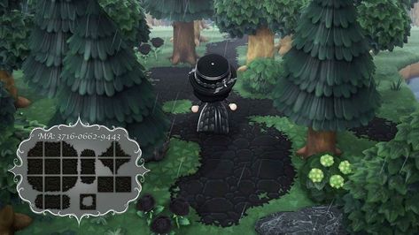 🌱Animal Crossing Design Codes🌿 on Instagram: “🕷️🖤Stunning Black Cobblestone Path from @hedgewicked_ 🕷️🖤  Creator/s: @hedgewicked_ @hedgewicked on Twitter - - - - - 🍑Follow…” Dark Cobblestone, Acnh Halloween, Animal Crossing Paths, Cobblestone Path, Acnh Path, Acnh Paths, Ac Codes, Ac New Leaf, Ac Ideas