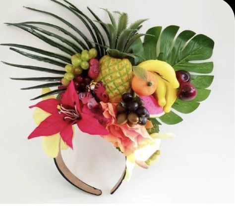 Fruit Headpiece, Carmen Miranda Costume, Pineapple Crown, Costume Carnaval, Bridal Floral Headpiece, Floral Headdress, Fiesta Tropical, Flower Crown Headband, Carmen Miranda