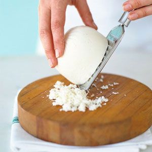 Cooking Guide, Kitchen Helper, Grated Cheese, Fresh Mozzarella, Plastic Wrap, Baking Tips, Cooking Kitchen, Kitchen Hacks, Martha Stewart