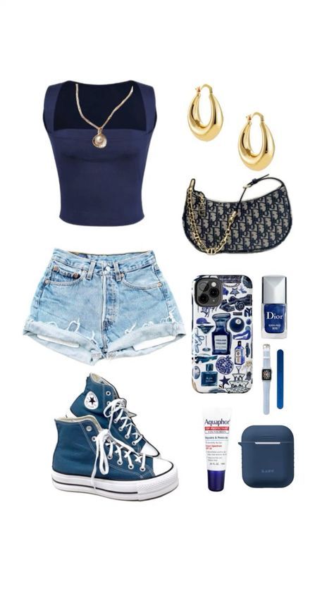 College Outfit, Outfit Inspo Summer, Casual Preppy Outfits, Outfit Inspo Casual, Trendy Outfits For Teens, Cute Preppy Outfits, Simple Trendy Outfits, Blue Outfit, Looks Chic