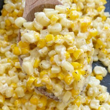 Honey Butter Skillet Corn - Together as Family Honey Butter Skillet Corn, Corn Side, Recipe With Honey, Slow Cooker Creamed Corn, Corn Recipes Side Dishes, Skillet Corn, Corn Side Dish, Corn Dishes, Buttered Corn