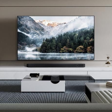 Transport yourself to the heart of the action with this Samsung 5.1.2ch soundbar with an included subwoofer. Whether you’re watching an action-packed blockbuster or a period drama, the 11 built-in speakers will envelop you in rich, vibrant sound. Combining Dolby Atmos and DTS:X, your audio-visual experience is taken to a whole new level. Plus, with Q-Symphony your soundbar will work in harmony with a compatible Samsung TV to bring you the very best in surround sound. The HW_Q800DXU is compact, w Tilting Tv Wall Mount, Steam Generator Iron, Upright Vacuum Cleaners, Steam Generator, Warming Drawer, Samsung Tv, Samsung Tvs, Handheld Vacuum Cleaner, Cordless Vacuum Cleaner