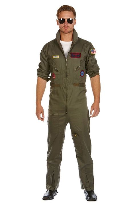 If you want to put together a mens top gun costume, there are a lot of ideas you can go for. Whether you are a fan of the original top gun. The outfits are mostly the same — from flairs like patches, military flight suits and sunglasses to the swag you get when you realise you are untouchable once you are under the control of a super hornet. Pete Mitchell, Aviator Costume, Teletubbies Costume, Army Costume, Pirate Costumes, Military Accessories, 80s Costume, Uniform Accessories, Mens Top