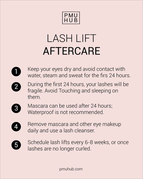 Lash Lift Aftercare Instructions Full Day by Day Overview Lash Lift Care Instructions, Eyelash Lift Aftercare, Lash Lift Info, Lash Lift Facts, Lash Prep Instructions, Lash Lift Price List, Eyelash Aftercare Instructions, Lash Lift Care, What Is A Lash Lift