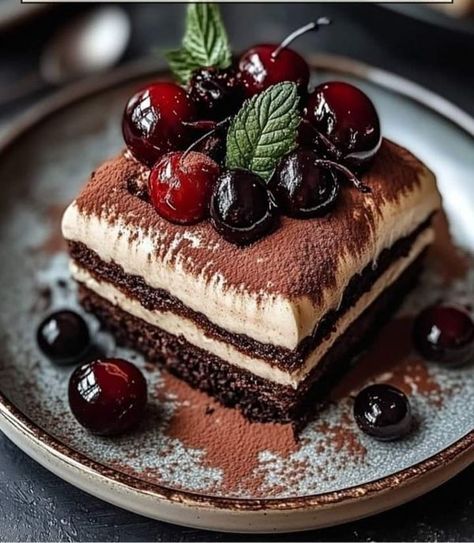 Black Forest Tiramisu, French Pastry, Mascarpone Cheese, French Pastries, Black Forest, Granulated Sugar, Flan, Heavy Cream, Cake Desserts