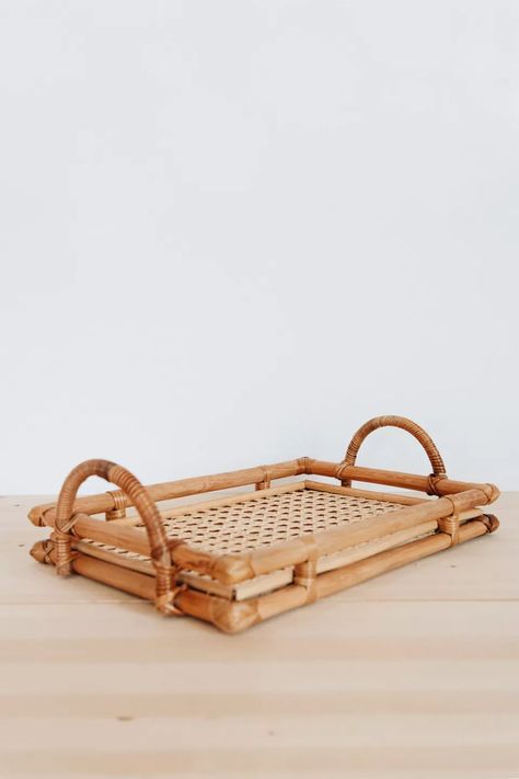 Connected Goods Rattan Tray | Urban Outfitters Rattan Ideas, Wicker Crafts, Japandi Bathroom, Weaving Diy, Food Stand, Rattan Tray, Bamboo Tray, Uo Home, Wicker Tray