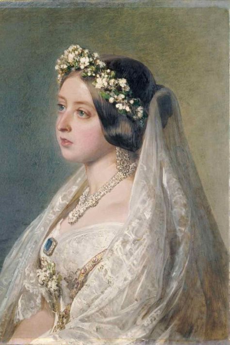 Queen Victoria Facts, Victoria Wedding Dress, Franz Xaver Winterhalter, Norman Hartnell, Queen Wedding Dress, Victoria Wedding, Hijab Wedding Dress, Sarah Burton, White Wedding Gowns