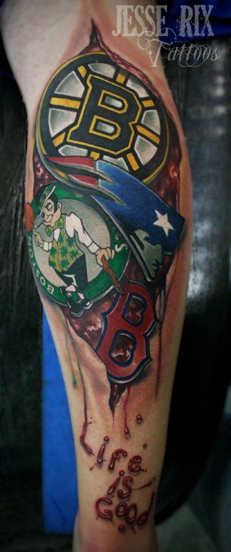 New England Sports Fan Tattoo Boston Tattoo, Sport Tattoos, England Sports, Tattoo Shoulder, Red Socks, Boston Strong, Shoulder Tattoos, Boston Sports, Dirty Water