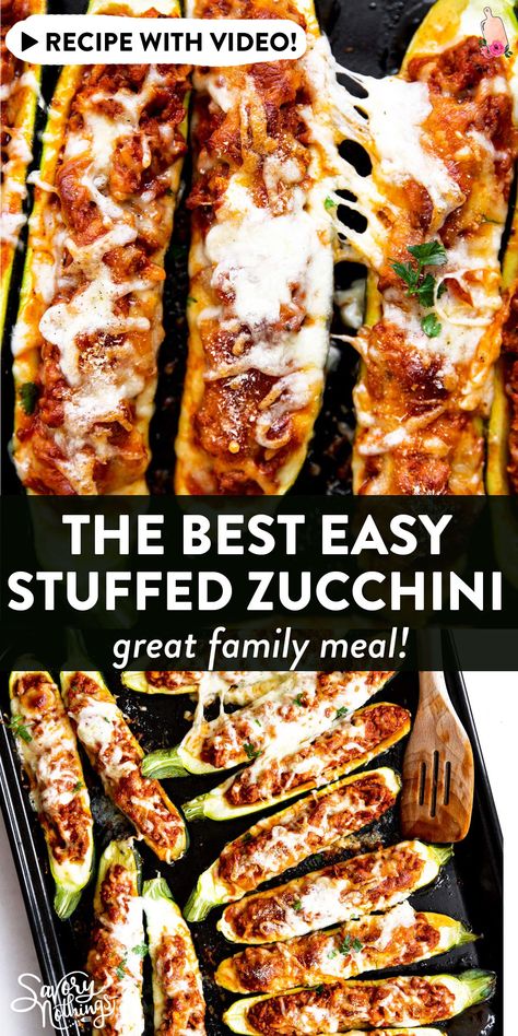 Beef Zucchini Boats, Ground Beef Zucchini, Beef Zucchini, Zucchini Boat Recipes, Easy Ground Beef, Zucchini Recipe, Stuffed Zucchini, Zucchini Boats, Easy Zucchini