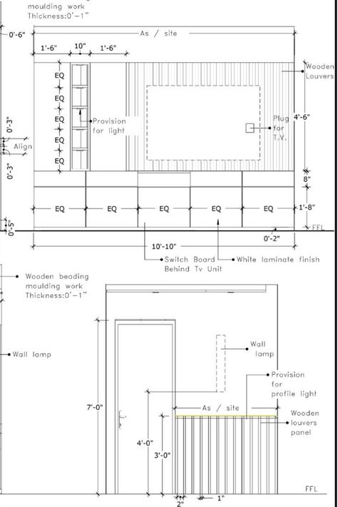 Tv Unit Standard Dimensions, Tv Unit Elevation Drawing, Furniture Details Drawing Tv Unit, Tv Unit Working Drawing, Tv Unit Detail Drawing, Furniture Details Drawing, Interior Design Kitchen Contemporary, Kitchen Window Design, Luxury Ceiling Design