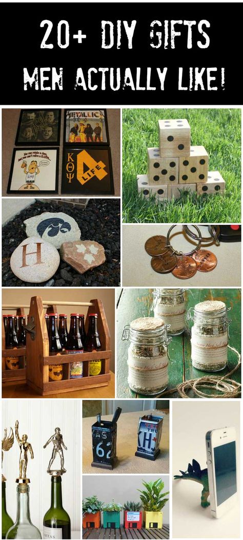 20+ DIY Gifts for Guys - that he'll actually like! Diy Gifts Men, Diy Gifts For Guys, Simple Boyfriend Gifts, Handmade Christmas Gifts Diy, Inexpensive Diy Gifts, Diy Gifts Cheap, Diy Gifts For Men, Gifts For Guys, Handmade Gifts For Men