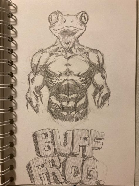 Buff Animals Drawing, Buff Frog Drawing, Buff Men Reference Drawing, Buff Cat Drawing, Buff Drawing, Buff Frog, Preppy Peppa, School Sketches, Anatomy Male