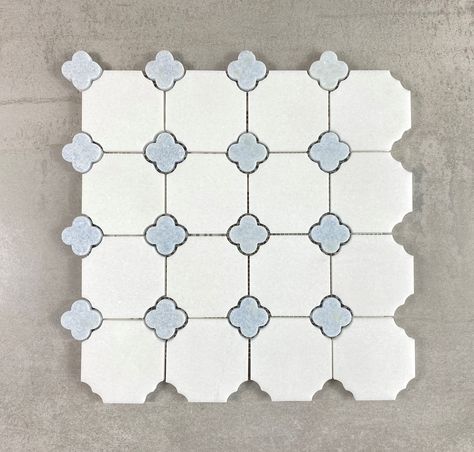 Buy Thassos White with Blue Celeste Flower Pattern Marble Mosaic Tiles - Case (5 Sheets) at Walmart.com Blue White Bathroom, White Bathroom Tile, White Marble Mosaic, Timeless Bathroom, Gold Lanterns, Mosaic Floor Tile, Marble Mosaic Tiles, Decorative Tiles, Mosaic Flooring