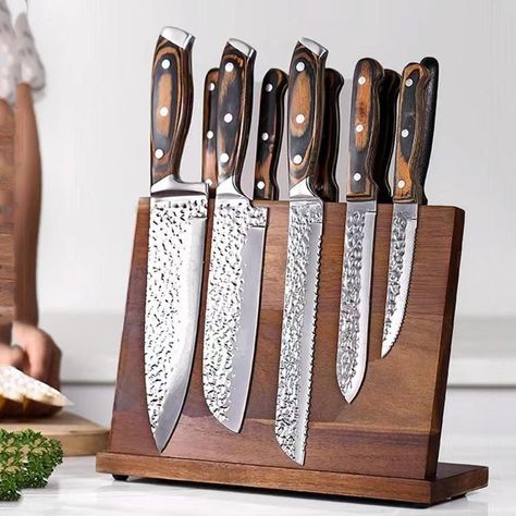 Solid Wood Magnetic Knife or Knives Holder Kitchen Creative Multifunctional Storage Block for Kitchen Knives Wooden Thanksgiving Christmas Entertaining Gift for Him Magnetic Knife Block, Kitchen Knife Holder, Magnetic Knife Rack, Kitchen Utensil Storage, Kitchen Counter Organization, Magnetic Knife Blocks, Knife Organization, Magnetic Knife Holder, Knife Stand