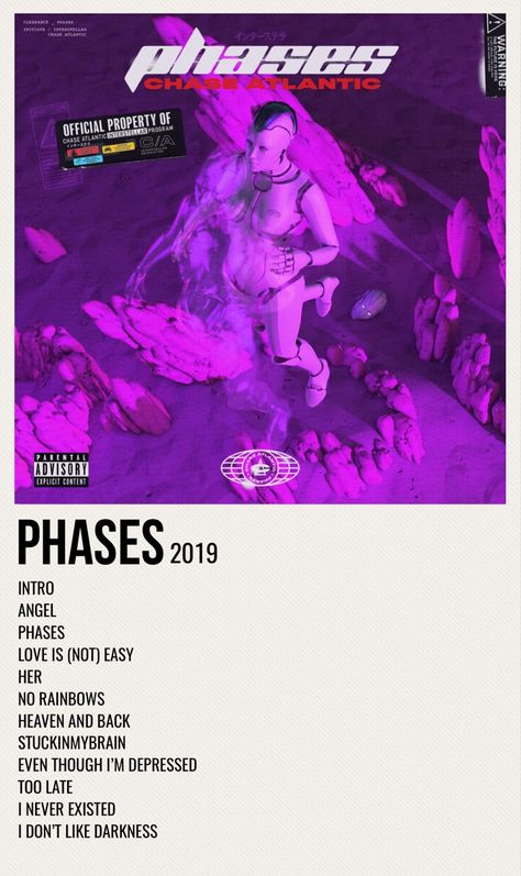 minimal poster of the album phases by chase atlantic Chase Atlantic Phases Album Cover, Alternative Minimalist Album Covers Chase Atlantic, Chase Atlantic Room Decor, Chase Atlantic Album Cover Poster, Phases Chase Atlantic, Chase Atlantic Album Cover, Chase Atlantic Poster, Dancer In The Dark, Album Tracklist