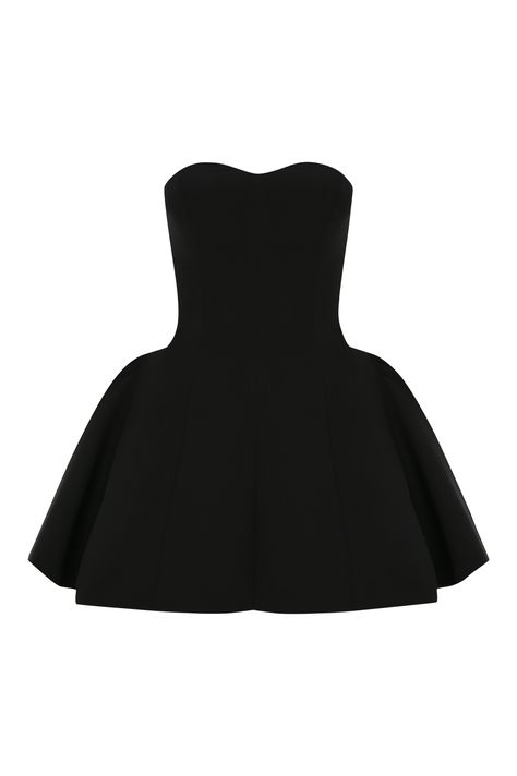 Our mini drape dress exudes elegance, featuring a fitted bodice and voluminous godet accents along the side seams.  Fitted bodice  Voluminous godet accents on side seams  Draping fabric for an elegant look  Hidden zipper detail at the back   Materials: 90% polyester, 10% elastane  Color: Black  Made in Turkey. Materials: 90% polyester, 10% elastane  Color: Black  Made in Turkey. Mini Dress With Flats, Puffy Short Dresses, Black Engagement Dress, Voluminous Dress, Dress Outfits Party, Draping Fabric, Drape Dress, Draped Dress, Zipper Detail