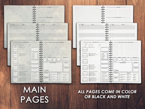 Printable DnD Character Journal 5e https://etsy.me/3YsCVaP #charactersheet #dnd5e #dndjournal Dnd Character Sheet Printable Free, Dnd Character Sheet Printable, Dnd 5e Character Sheet Printable, Premade Dnd Character Sheet, Dnd 5e Character Sheet Pdf, Dnd Character Journal, Character Journal, Dnd Journal, Dnd Character Sheet