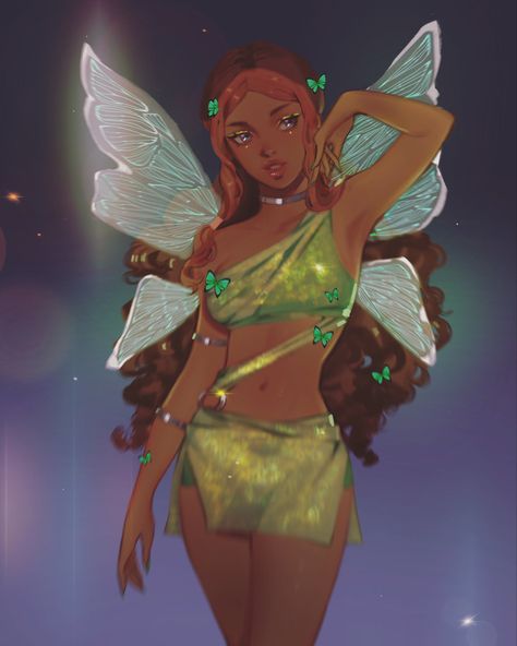 Black Fairy, Black Cartoon Characters, Black Characters, Black Anime Characters, Black Cartoon, Arte Inspo, Black Love Art, Black Art Pictures, Afro Art