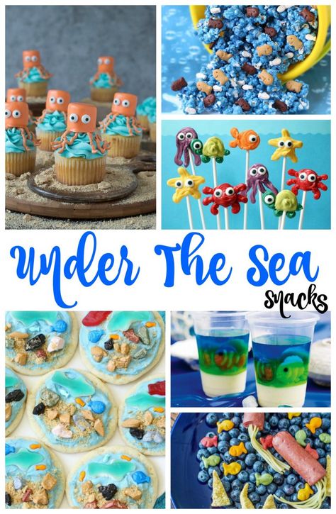 The Best Under the Sea Snacks for Kids, Birthday Party ideas, Beach theme, Ocean Themed food, Beach Recipes, Fun Party Ideas and Party Food that kids love Under The Sea Snacks, Sea Snacks, Ocean Themed Food, Theme Snack, Sea Party Ideas, Ocean Birthday Party, Ocean Theme Party, Natural Snacks, Beach Birthday Party