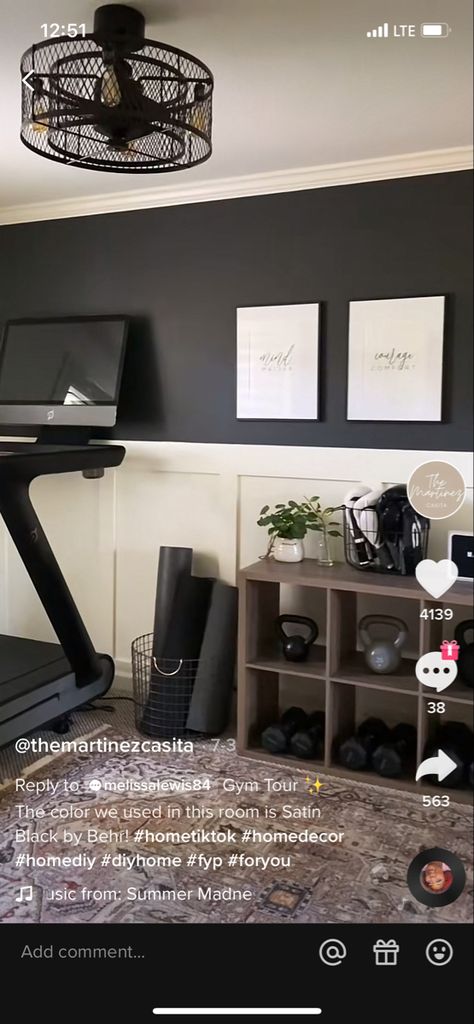 Guest Room With Peloton, Gym Nook Small Spaces, Workout Corner Ideas In Bedroom, Weight Room Ideas Home Gyms Small Spaces, Workout Living Room Design, Bonus Room Gym And Media, Home Gym Media Room Combo, Living Room Gym Ideas, Chic Workout Room