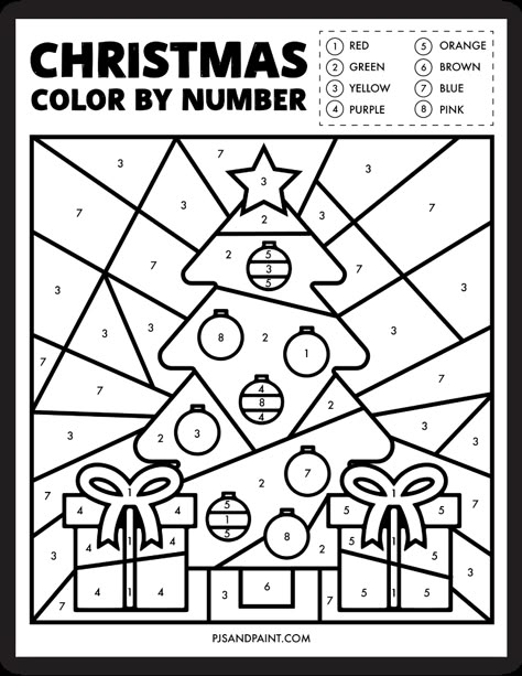 Christmas Coloring Pages Color By Number, Christmas Actives For Kids, Christmas Learning Activities For Kindergarten, Kindergarten Christmas Coloring Pages, Holiday Color By Number Free Printables, Christmas Colour By Numbers For Kids, Christmas Coloring Sheets Preschool, Christmas Activity Worksheets For Kids, Christmas Color By Number Preschool