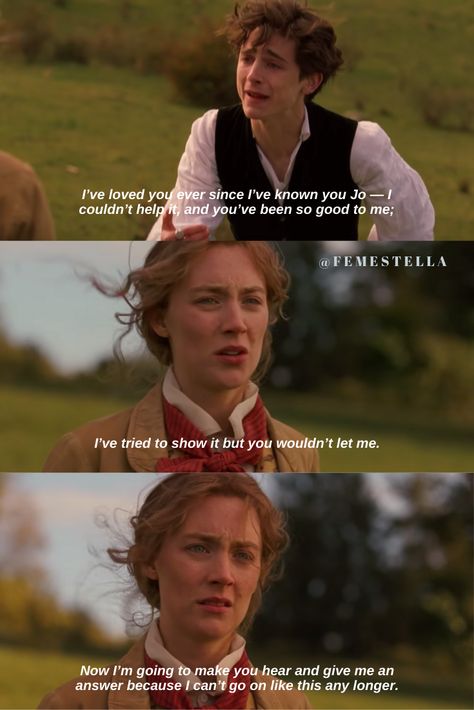 Laurie Proposes To Jo, Jo And Laurie Quotes, Little Women Quotes Movie, Little Women Movie Quotes, Jo March And Laurie, Little Women Jo And Laurie, Jo March Quotes, Little Women Fanart, Little Woman Quotes