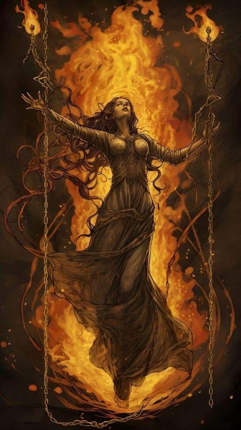 Powerful Witch Art, Burning Witch Drawing, Burning Witch Art, Witch Burning At Stake, Hot Witch Art, Witch Burning Art, Witch Burning Tattoo, Burning Witch Tattoo, Burning Wallpaper