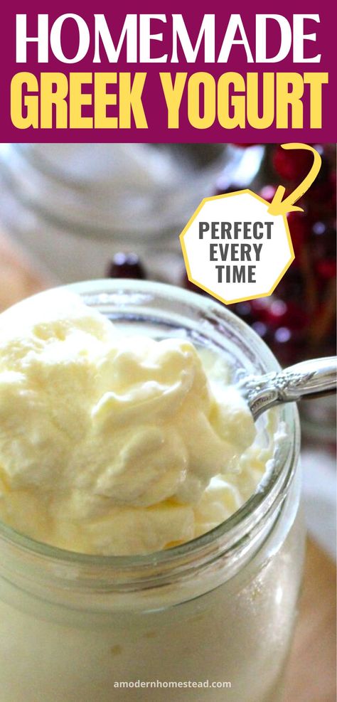 Make Greek Yogurt At Home, Yogurt Homemade, Homemade Yogurt Recipes, Diy Yogurt, Dairy Snacks, Healthy Summer Drinks, Make Greek Yogurt, Homemade Greek Yogurt, Making Yogurt