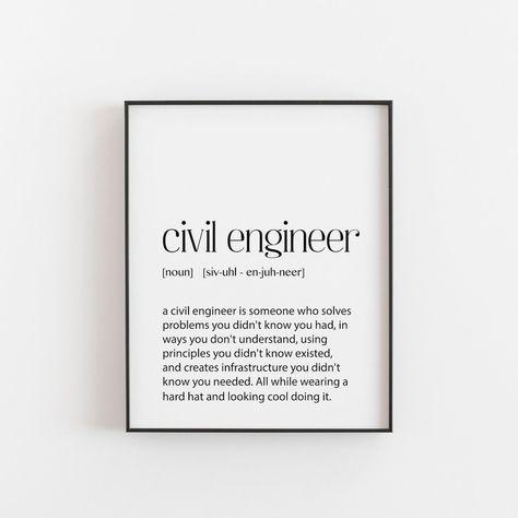 Buy Perfect Birthday Gift Civil Engineer Definition Poster A3 online on Etsy India. Shop for handmade, vintage and unique Wall Decor items from DictionaryPrintStore online on Etsy Civil Engineer Aesthetic, Engineer Office Design, Civil Engineer Quotes, Civil Engineering Aesthetic, Engineer Office Decor, Civil Engineering Quotes, Engineer Aesthetic, Art With Gold Foil, Engineer Definition