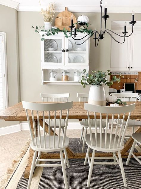 Kitchen Eating Area, Kitchen Eating Areas, Farmhouse Table Setting, Fall Dining Room, Farmhouse Dining Rooms Decor, Autumn Dining, Eating Area, Kitchen Table Wood, Farmhouse Kitchen Design