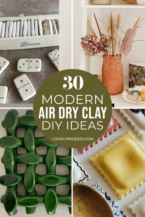 30 Air Dry Clay Ideas to Try » Lovely Indeed Polymer Clay Vs Air Dry Clay, Air Dry Clay Projects Home Decor, How To Make Air Dry Clay Food Safe, How To Dry Air Dry Clay, How To Smooth Air Dry Clay, Projects With Air Dry Clay, Air Dry Clay Cloud, Easy Air Clay Projects, Air Clay Projects Ideas