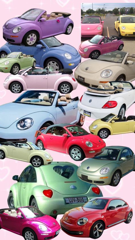 #dreamcar #vw #beetle #vwbeetle Beetle Cars With Daisy Rims, Punch Buggy Aesthetic, Cute Volkswagen Beetle, Slug Bug Car, Beetle Car Aesthetic, Beetles Car, Beetle Car Volkswagen, Cute Beetle Car, Vw Beetle Aesthetic