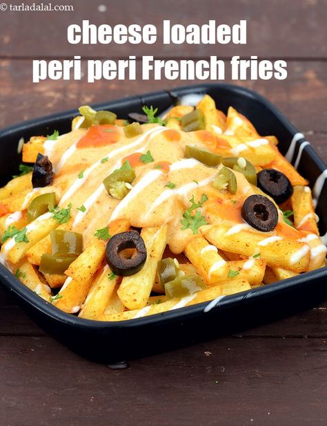 Peri Peri French Fries, Peri Peri Fries, Peri Peri Masala, Fries With Cheese, Creamy Cheesy Potatoes, French Fries At Home, How To Make Cheese Sauce, Finger Foods For Kids, Indian Cheese