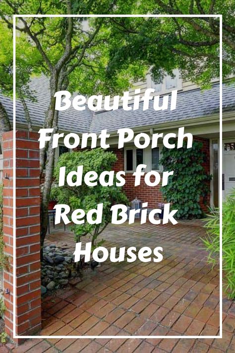 Red brick houses have a timeless appeal that is adored by many. Enhancing the charm of these houses, a porch serves as an ideal companion. A porch becomes a gathering spot where people can unwind and relish in the beauty of nature. It expands your living area outdoors, offering endless possibilities to create a space you truly adore. Allow us to inspire you with some innovative ideas for transforming your front porch into a place you'll love to spend time in... Front Porch Decor For Brick House, Small Front Porch Ideas Red Brick House, Brick House Front Porch Ideas Modern, Red Brick House Front Garden, Brick House Outdoor Decor, Flower Pots For Red Brick House, Red Brick House Entrance, Front Porch Decor Red Brick House, Red Brick Porch Decor