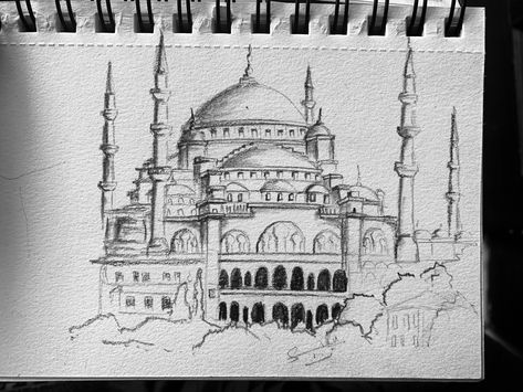 Ottoman era Friday Mosque sketching presently known as The blue Mosque / Sultan Ahmed Mosque #sketch #sketching #sketchbookdrawing #turkey #istanbul #pencildrawing #pencilsketch #sketching Sultan Ahmed Mosque Drawing, Badshahi Mosque Sketch, Blue Mosque Sketch, Blue Mosque Drawing, Mosque Sketch, Blue Mosque Turkey, Mosque Drawing, Mosque Turkey, Sultan Ahmed Mosque