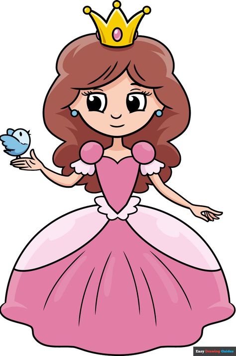 Learn How to Draw a Princess: Easy Step-by-Step Drawing Tutorial for Kids and Beginners. See the full tutorial at https://easydrawingguides.com/how-to-draw-a-princess/ . Cartoon Queen Drawing, Disney Drawing Tutorial, Princess Sketches, Queen Drawing, Princess Crafts, Princess Illustration, Monster Craft, Frog Drawing, Easy Drawing Tutorial