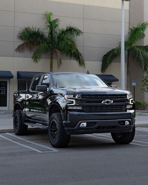 Black Chevy Truck, Black Chevy Silverado, Pick Up Trucks, Lifted Silverado, Chevy Bowtie, Silverado Truck, Sport Truck, Black Truck, Large Truck