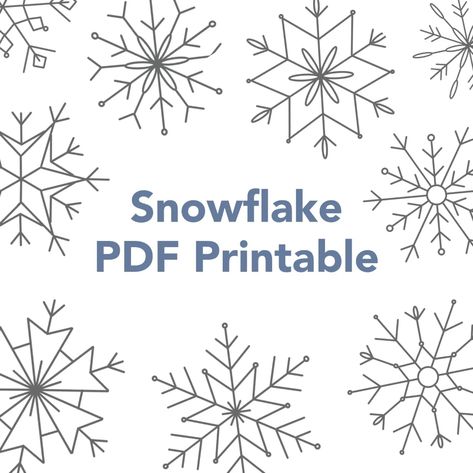 Instant Download, Snowflake Printable, Snowflake Digital Download, Snowflake Printable, Snowflake Stitch and Stitch Printable Patterns - Etsy Embroidery Snowflake Patterns Simple, Hand Drawn Snowflakes, How To Use Tracing Paper, Snowflake Designs Pattern, Snowflake Patterns Printable, Snowflake Embroidery Pattern, Snowflake Stitch, Snowflake Printable, Painted Snowflakes