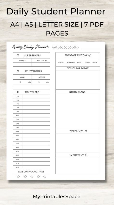 Subject Wise Study Planner, Daily To Do List Ideas For Students, Daily Planner Ideas Student, Daily Study Planner Ideas, Routine Planner For Students, Daily Study Planner Printable, 6 Hours Study Routine, 6 Hour Study Schedule, Daily Study Planner Template