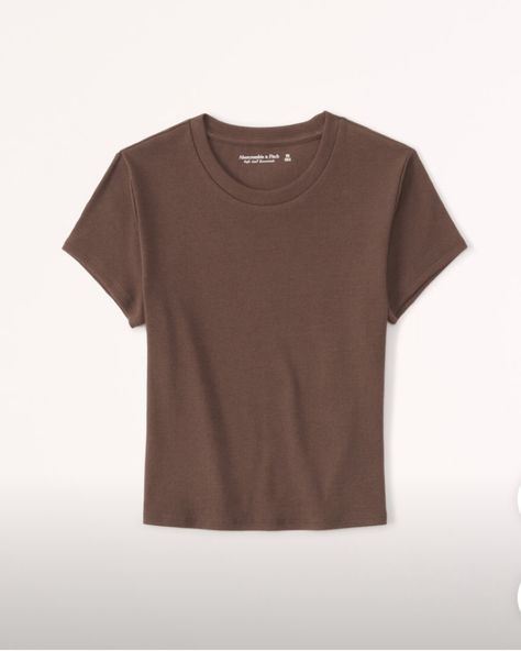 Cheap Beige T-shirt For Everyday, Basic Brown Short Sleeve Shirt, Cute Brown Short Sleeve T-shirt, Fitted Tan Short Sleeve T-shirt, Taupe Outfit, Brown Washed Short Sleeve T-shirt, Neutral Wardrobe, Neutral Shirt, Brown Shirts