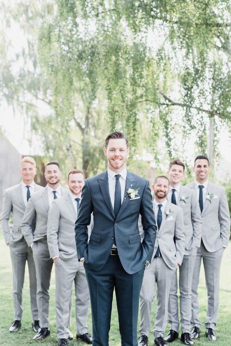 Gray Groomsmen Suits, Groomsmen Outfit, Casual Groom Attire, Blue Groomsmen, Beach Wedding Groom, Wedding Groomsmen Attire, Groom And Groomsmen Suits, Groomsmen Grey, Groom Tux