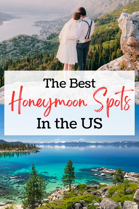 Looking for the best places to honeymoon in the United States? What about the top places to take a romantic vacation? We've collected a list of some of the best spots in the US to go with your significant other. #honeymoon #ustravel #romantictravel #romance #adventure Honeymoon In United States, Places To Honeymoon, Canada Honeymoon, Honeymoon Usa, Country Romance, Vacations In The Us, Honeymoon Vacations, Honeymoon Locations, Romantic Honeymoon Destinations