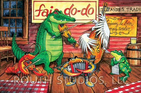 Alligators Art, Louisiana Swamp, Louisiana Cajun, New Orleans Art, Louisiana Art, Down South, Southern Charm, White Envelopes, Mardi Gras